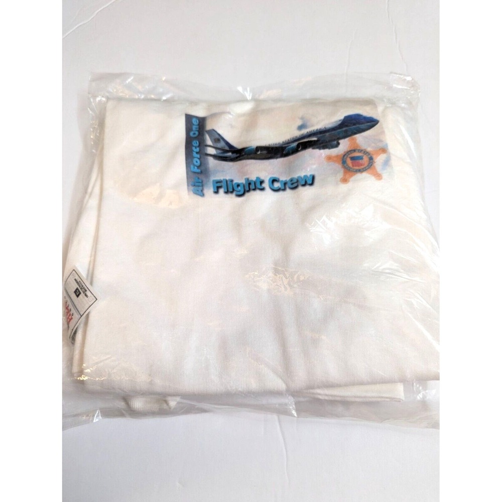 USA Fruit of the loom cotton xl off white t-shirt Air Force One flight crew